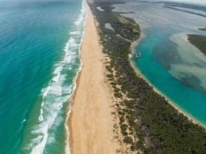 Aerial view of Gippsland Lakes