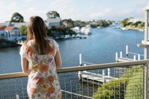 Balcony view across the canals - Captains Cove Waterfront Apartments