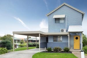 External view of apartment and carport - Captains Cove Waterfront Apartments