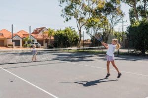 Tennis court at Captains Cove Waterfront Apartments