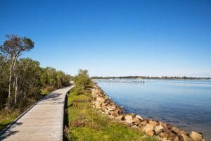 Walk along the marina at Raymond Island